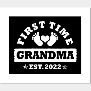 First Time Grandma Est 2022 Funny New Grandma Gift Posters and Art